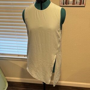 Sleeveless Cream Split-Hem Women’s Top